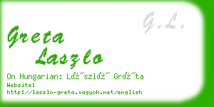 greta laszlo business card